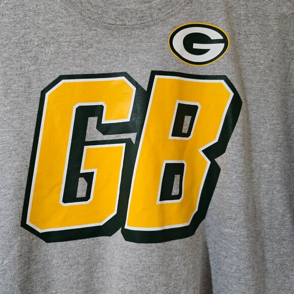 Green Bay Packers Men's NFL Team Apparel SS T-Shirt Cotton Blend Gray Sz 2XL NWT - Picture 2 of 7